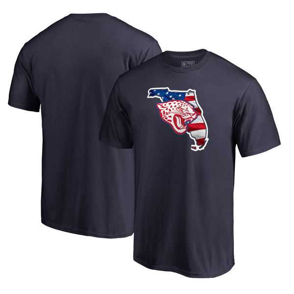 Jacksonville Jaguars Navy NFL Pro Line by Fanatics Branded Banner State T Shirt